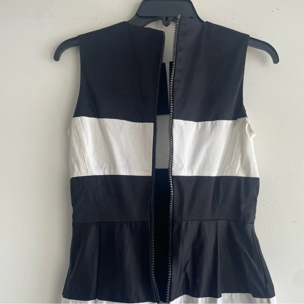 Kate Spade black, blue & white color block fit flare dress 33142 - Picture 4 of 7